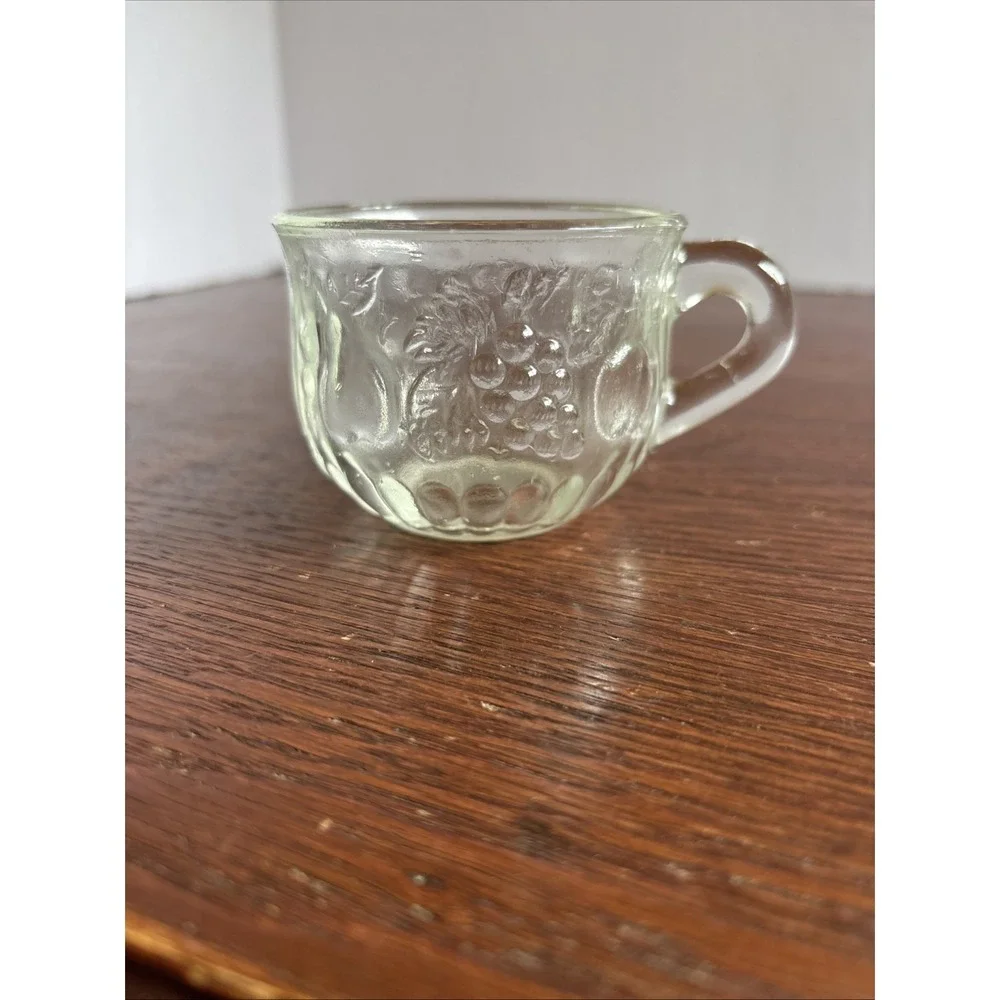 Vintage Jeanette Punch Bowl Cup Clear Glass Fruit Design Replacement